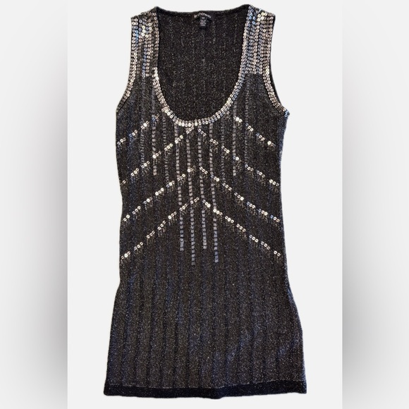 Le Château Metallic Knit Sparkle Tank Top – Y2K Glam Party Holiday Top – Size S - Picture 2 of 5